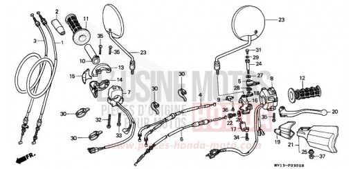 HANDLE LEVER/SWITCH/ CABLE XRV750M de 1991